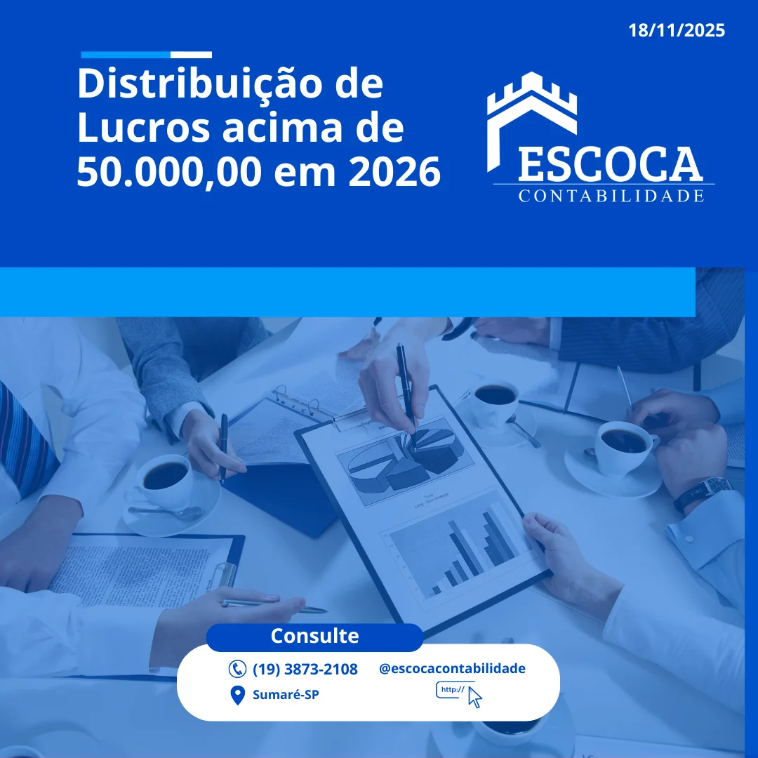 Novas Regras para Distribuição de Lucros acima de R$ 600.000,00 por ano a partir de 2026